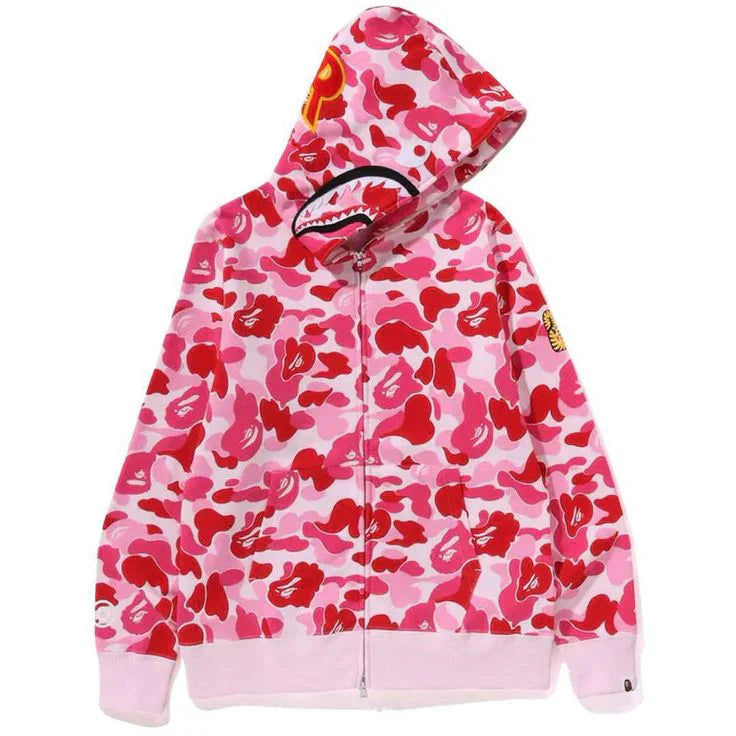 Bape ABC Camo Shark Full Zip Hoodie Pink