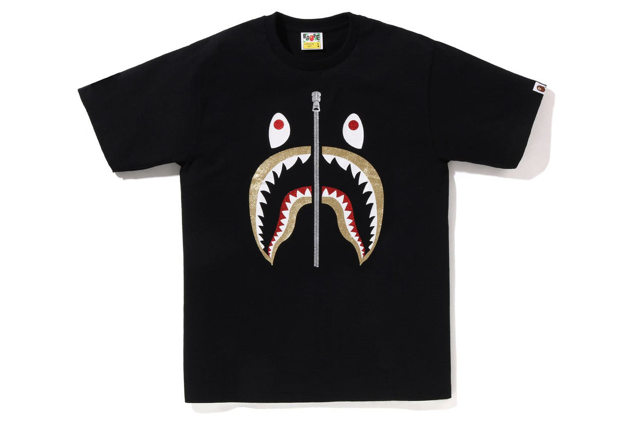 A Bathing Ape Glitter Shark T-Shirt Black