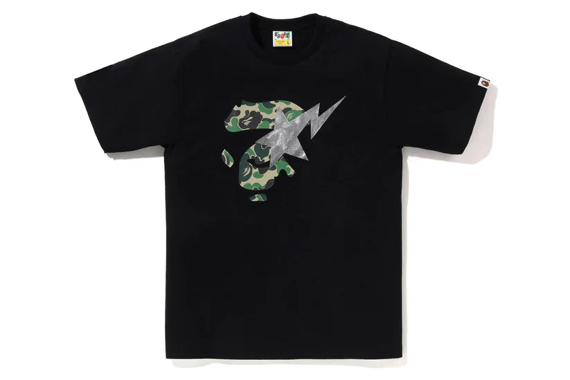 BAPE Liquid Camo Ape Face Sta Tee Black