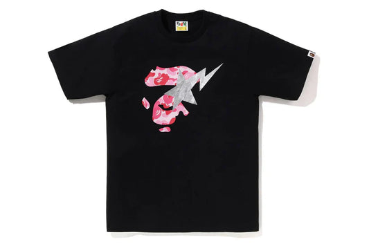 BAPE Liquid Camo Ape Face Sta Tee Black