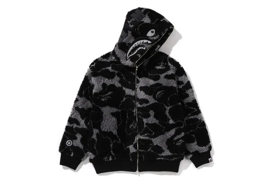 BAPE ABC Camo Boa Shark Full Zip Hoodie Black