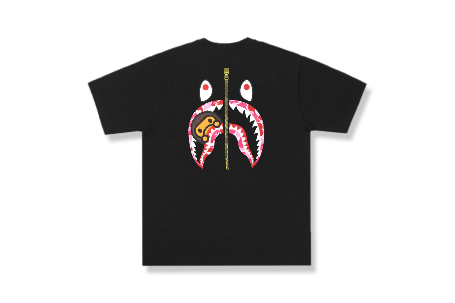 Bape Baby Milo Shark Pink WGM Black Tee