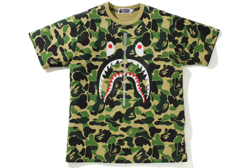 A Bathing Ape ABC Camo Shark Tee Green