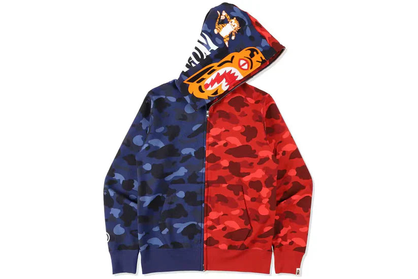 BAPE Color Camo Tiger Shark Full Zip Hoodie