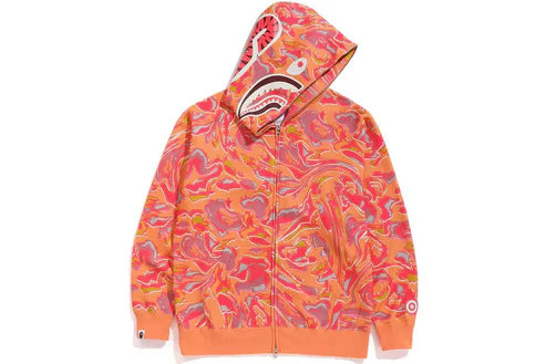 BAPE Marbling Camo Shark Full Zip Hoodie
