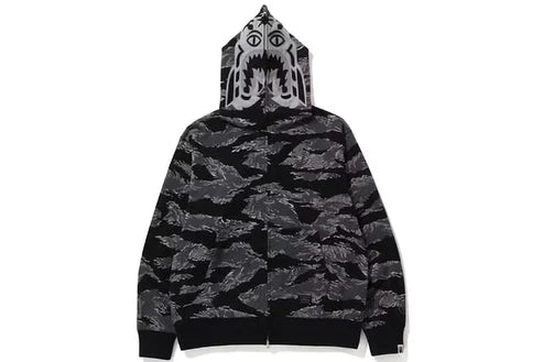 Bape Tiger Tarnfarbe Tiger Full Zip Hoodie Black