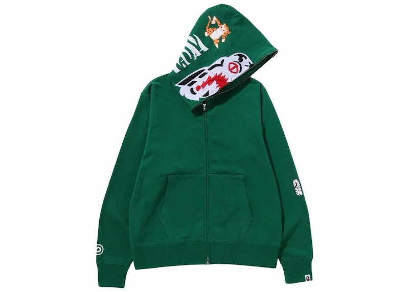 BAPE Tiger Full Zip Hoodie Green