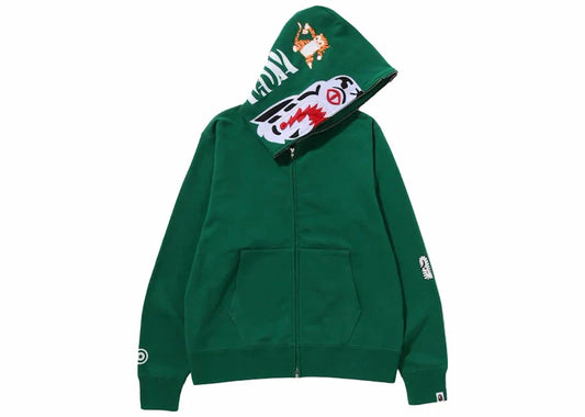 BAPE Tiger Full Zip Hoodie Green