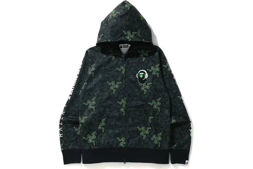 BAPE x Razer Neon Camo Shark Full Zip Hoodie
