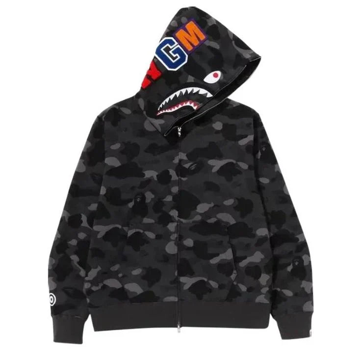 BAPE ABC Camo Shark Full Zip Hoodie Black