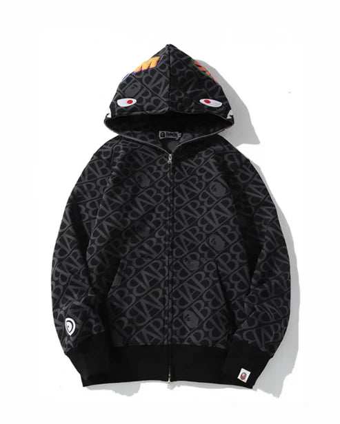 BAPE Sport Monogram Shark Full Zip Hoodie