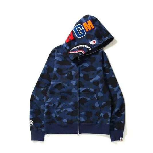 BAPE ABC Camo Shark Full Zip Hoodie Navy