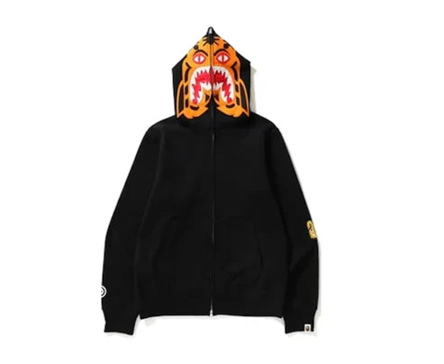 BAPE Tiger Full Zip Hoodie Black