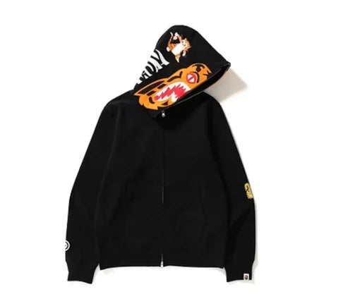 BAPE Tiger Full Zip Hoodie Black