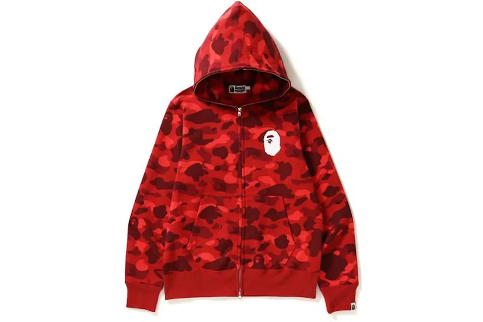BAPE Color Camo Shark Full Zip Hoodie Red