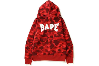 BAPE Color Camo Shark Full Zip Hoodie Red