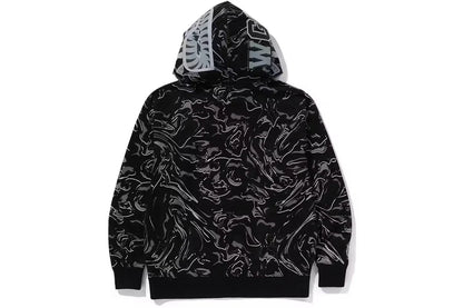 BAPE Marbling Camo Shark Full Zip Hoodie