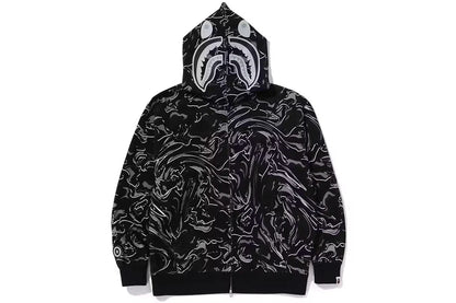 BAPE Marbling Camo Shark Full Zip Hoodie