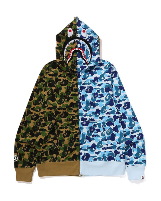 BAPE ABC Camo Separate Shark Hoodie Green/Blue