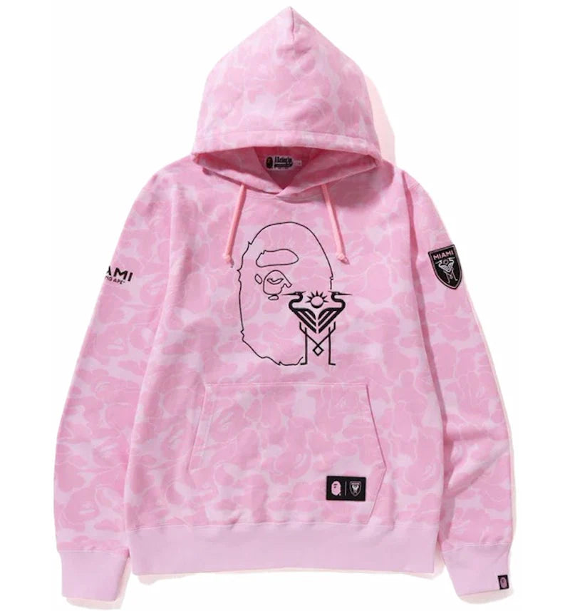 BAPE X Inter Miami CF Camo Pullover Hoodie Pink