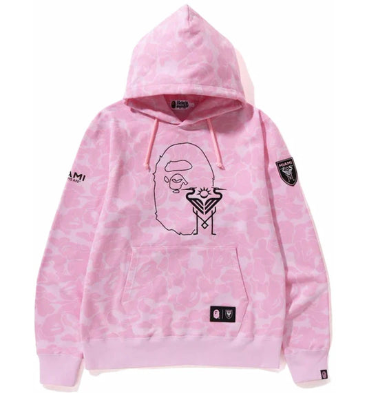 BAPE X Inter Miami CF Camo Pullover Hoodie Pink