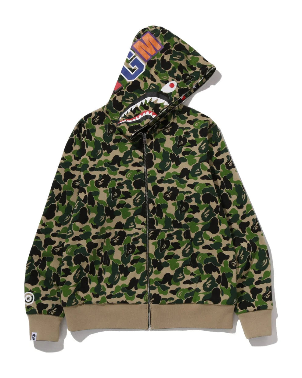 BAPE ABC Camo Shark Full Zip Hoodie Green