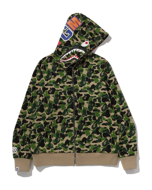 BAPE ABC Camo Shark Full Zip Hoodie Green