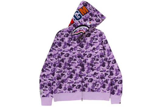 BAPE Store Chicago Separate Shark Full Zip Hoodie Purple