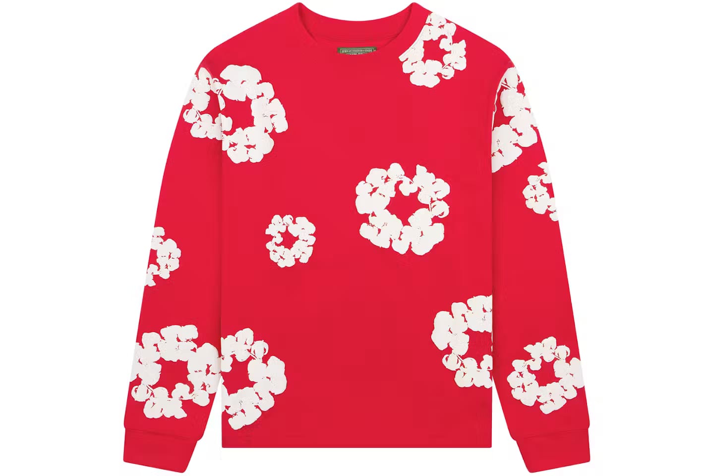 Denim Tears Long Sleeve Cotton Wreath T-Shirt Red