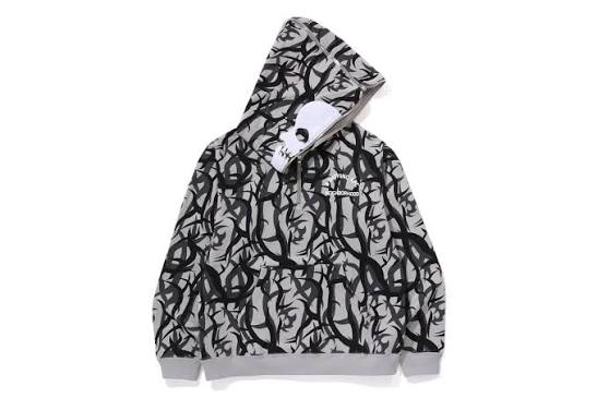 BAPE x Neighborhood Trail Camo Two Face Half Zip Hoodie