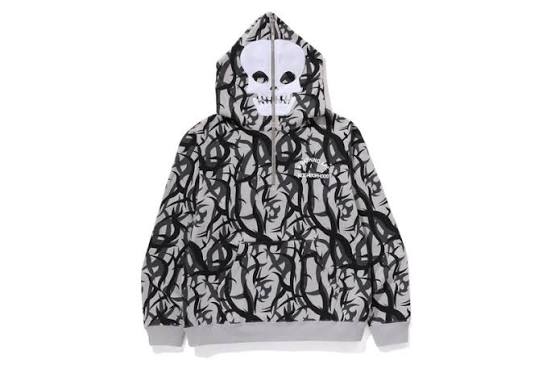 BAPE x Neighborhood Trail Camo Two Face Half Zip Hoodie