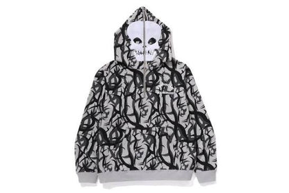 BAPE x Neighborhood Trail Camo Two Face Half Zip Hoodie