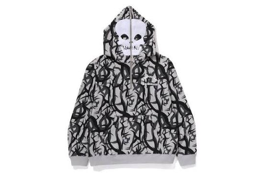 BAPE x Neighborhood Trail Camo Two Face Half Zip Hoodie