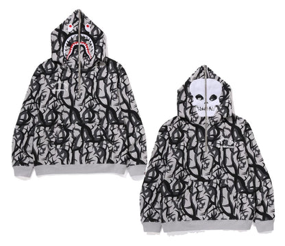 BAPE x Neighborhood Trail Camo Two Face Half Zip Hoodie