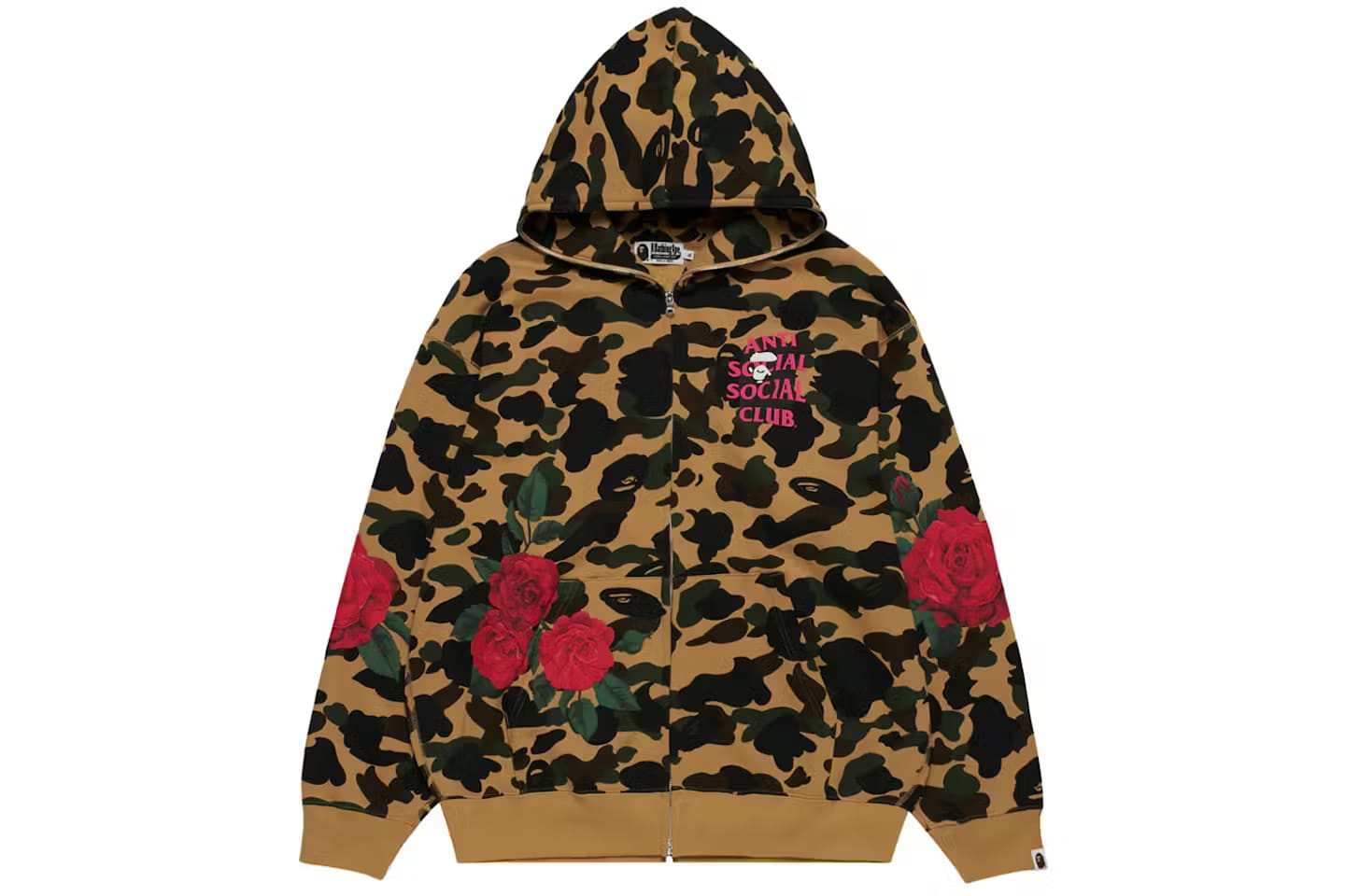 BAPE x Anti Social Club Full Zip Hoodie Yellow