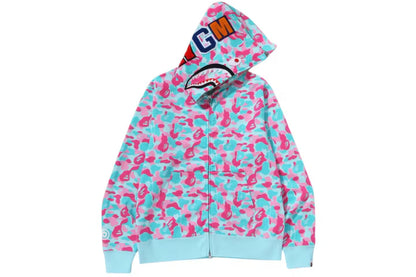 Bape Miami Camo Shark Full Zip Hoodie Pink