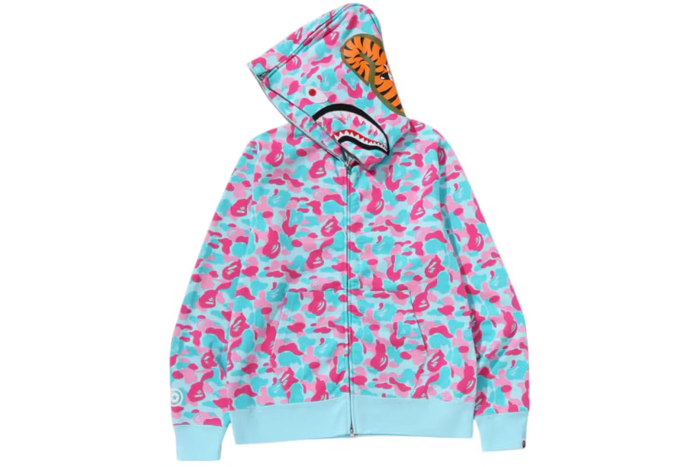 Bape Miami Camo Shark Full Zip Hoodie Pink