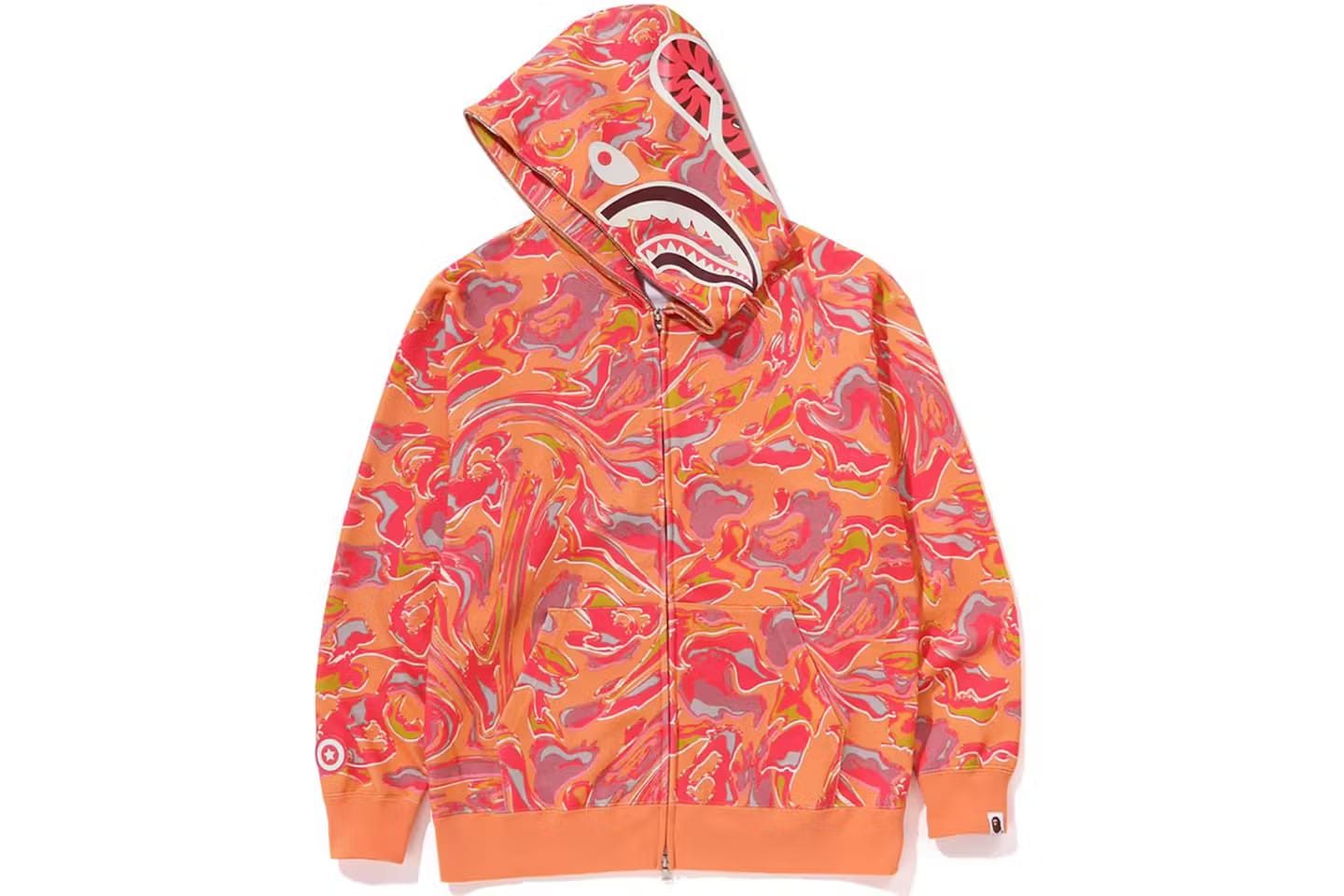 Bape Marbling Camo Shark Full Zip Hoodie