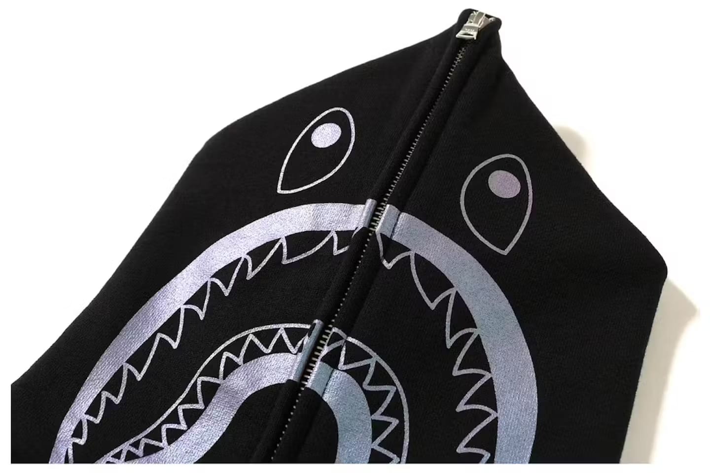 Bape Space Camo WGM Shark Black Full Zip Hoodie Glow in Dark