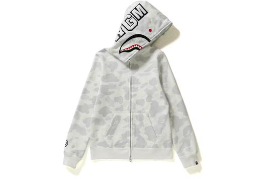 Bape City Camo Shark Full Zip Hoodie White