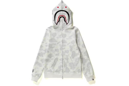 Bape City Camo Shark Full Zip Hoodie White