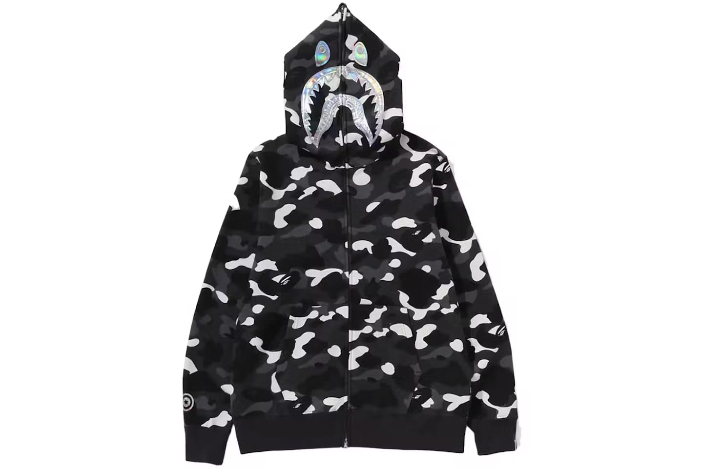 Bape City Camo Shark Full Zip Hoodie Glow in Dark