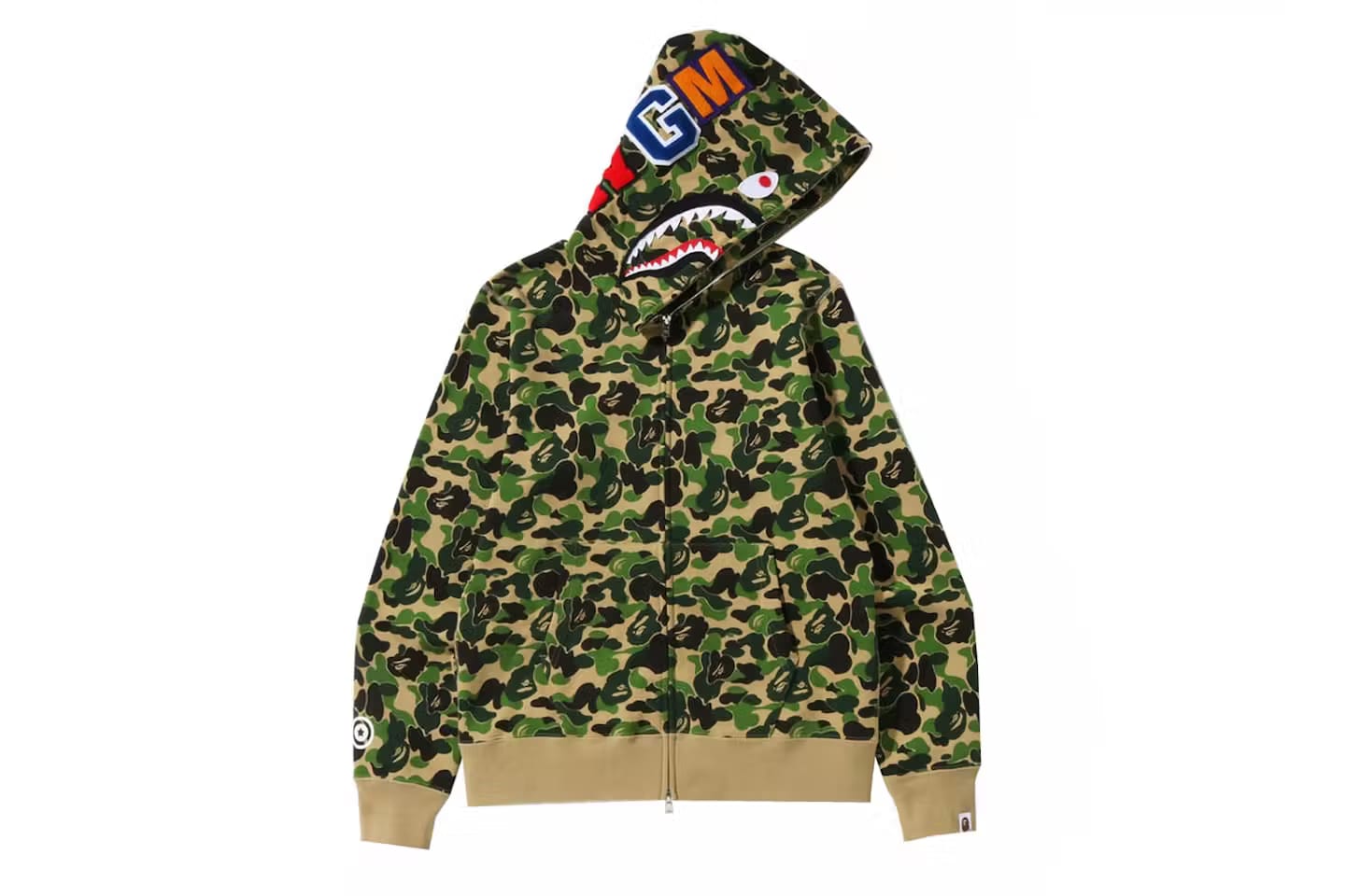 Bape ABC Camo Shark Full Zip Hoodie Green