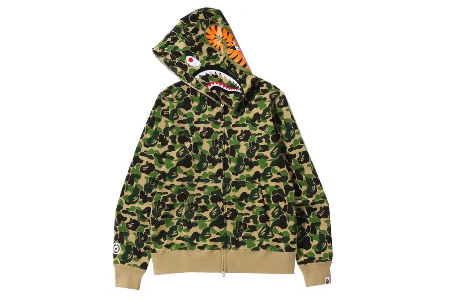 Bape ABC Camo Shark Full Zip Hoodie Green