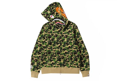 Bape ABC Camo Shark Full Zip Hoodie Green
