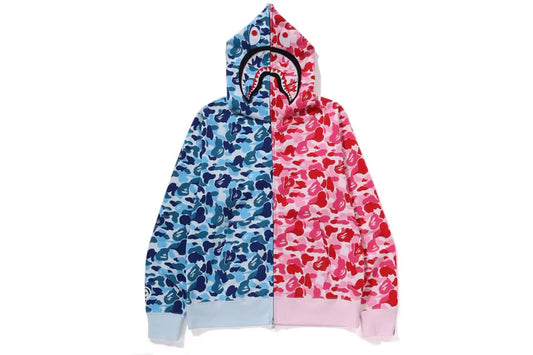 Bape Color Camo Shark Full Zip Hoodie Blue/Pink