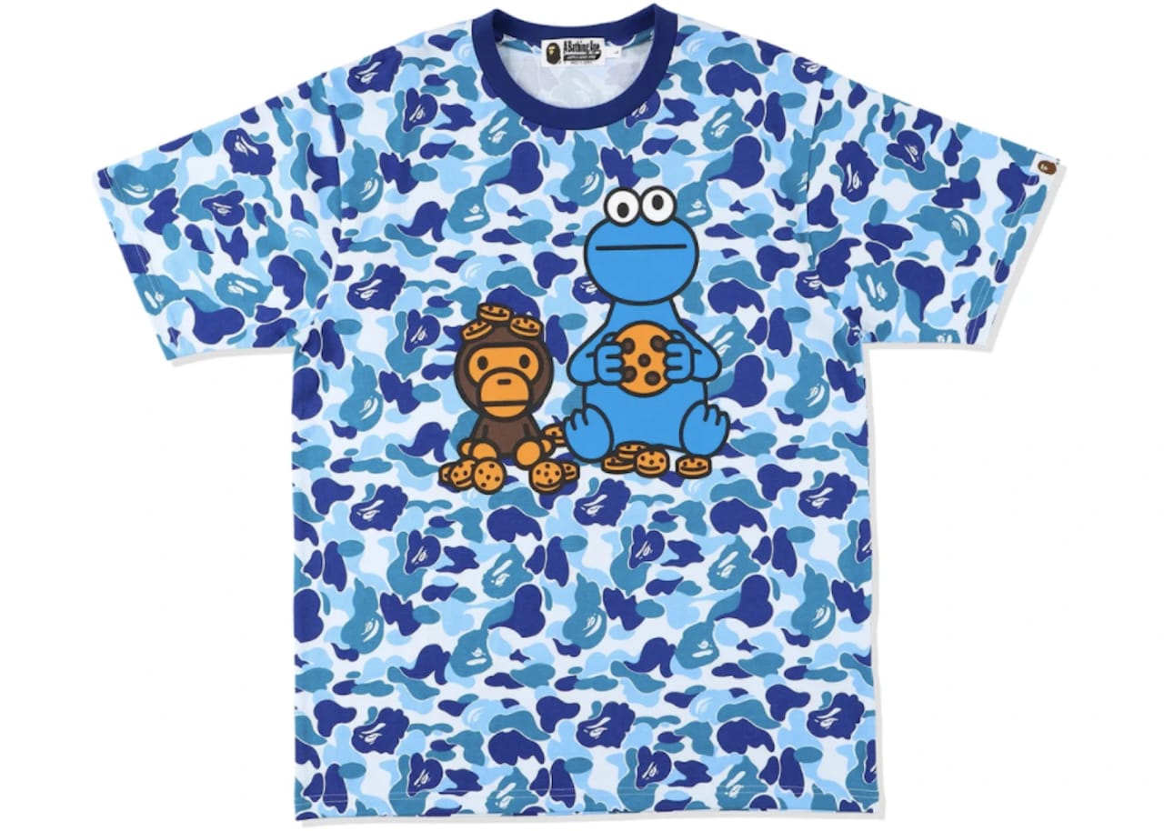 Bape x Sesame Street ABC Camo Tee Blue