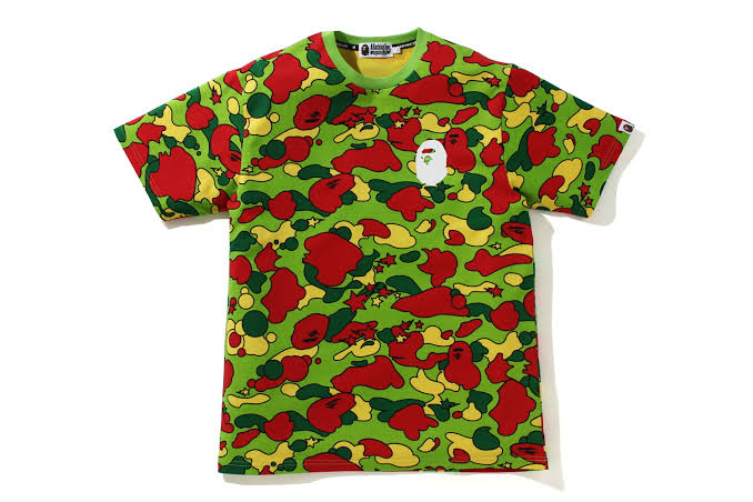 A Bathing Ape Sta Camo Ape Head Tee Multi