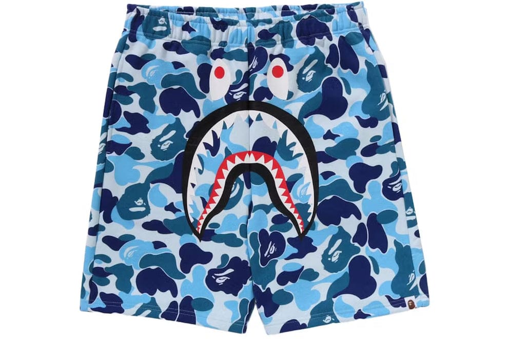 BAPE ABC Camo Shark Sweat Shorts Blue