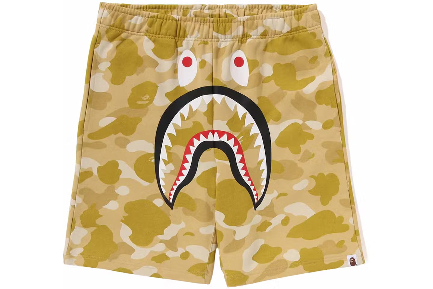 BAPE ABC Camo Shark Sweat Shorts Yellow